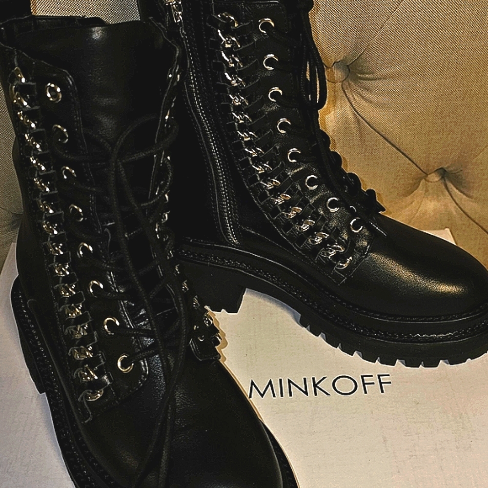 NIB Rebecca Minkoff Edie Black Combat Boot Size 7